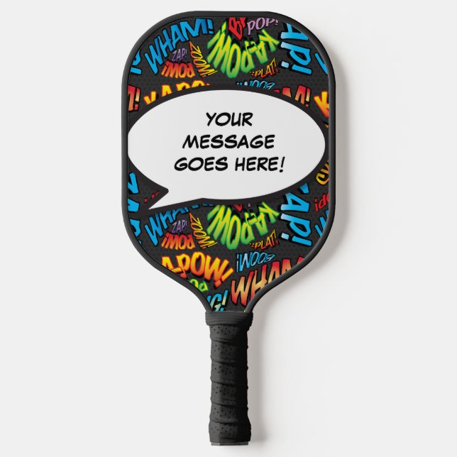 Palas De Pickleball Burbuja de voz personalizada Libro cómico divertid (Anverso)