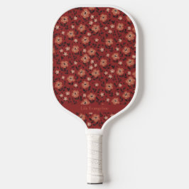 Palas De Pickleball Burgundy Floral Vintage Custom Name