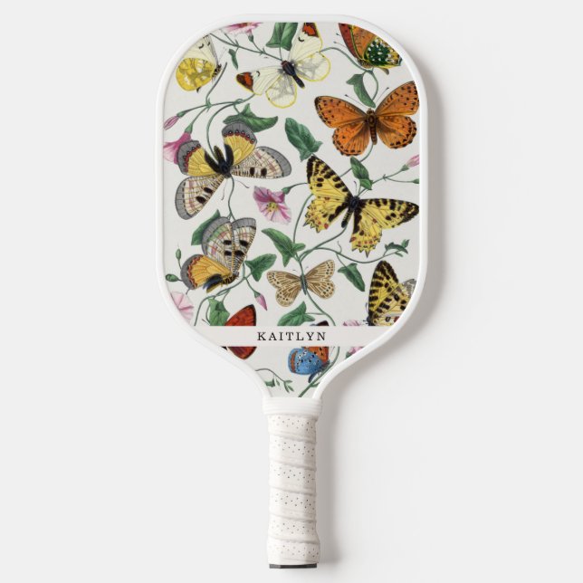 Palas De Pickleball Butterflies de bonito | Nombre (Anverso)