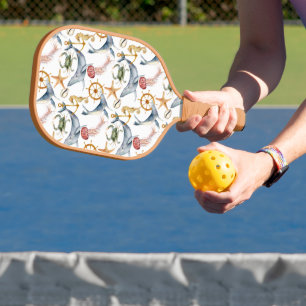 Palas De Pickleball Caballo de mar, rueda de los barcos, delfín, cangr