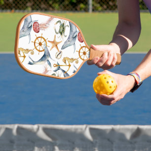 Palas De Pickleball Caballo de mar, rueda de los barcos, delfín, cangr