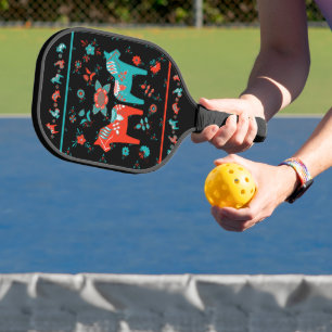 Palas De Pickleball Caballo folk dala sueco l Verde azulado y rojo