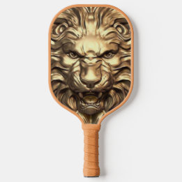 Palas De Pickleball Cabeza de León Rugiente Dorado. Personaliza