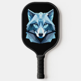 Palas De Pickleball Cabeza de lobo geométrica azul