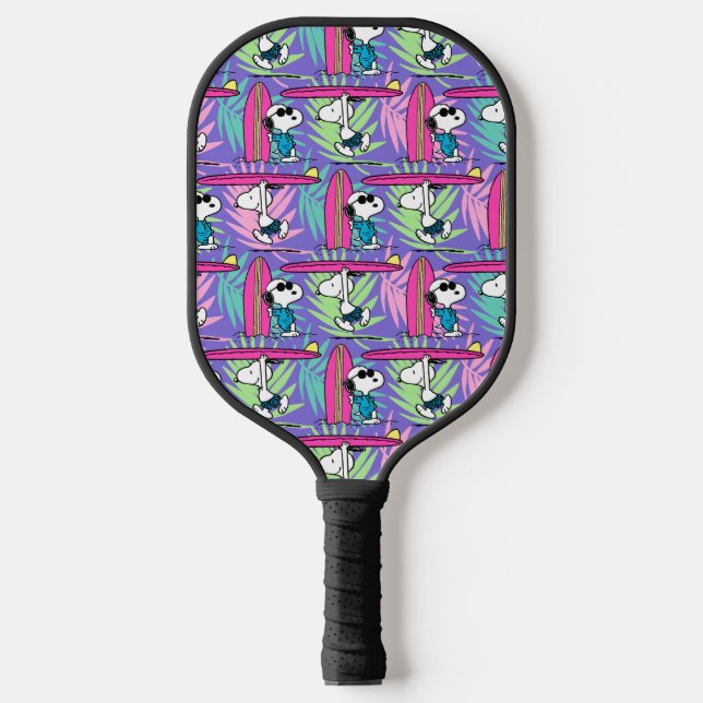 Palas De Pickleball Cacahuetes | Patrón Snoopy Purple Surf (Anverso)