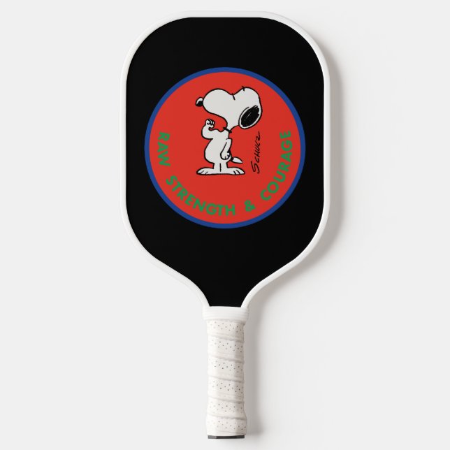 Palas De Pickleball Cacahuetes | Snoopy Raw Strength & Courage Badge (Anverso)