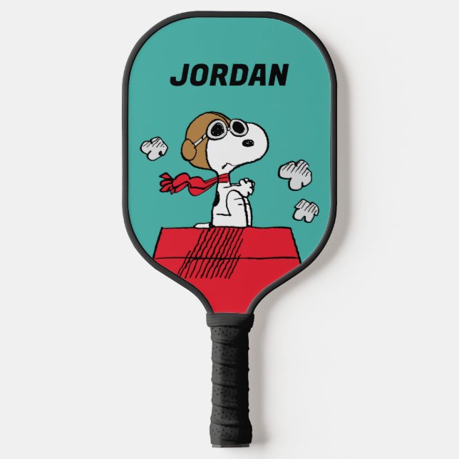 Palas De Pickleball Cacahuetes | Snoopy the Flying Ace | Añadir su nom (Anverso)