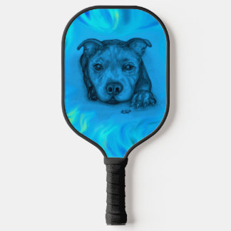 Palas De Pickleball Cachorro Staffy Azul