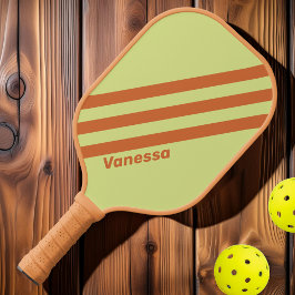 Palas De Pickleball Cactus del Desierto Retro Tres Rayas con Nombre