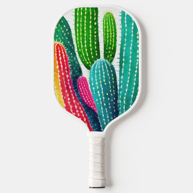 Palas De Pickleball Cactus en colores brillantes (Anverso)