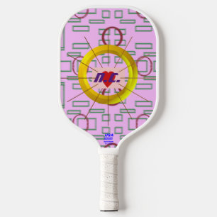Palas De Pickleball Cajas verdes Círculos rojos Pickleball Paddle rosa