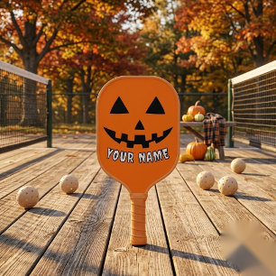 Palas De Pickleball Calabaza Naranja Personalizada de Halloween con Tu