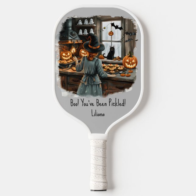 Palas De Pickleball Calabazas de brujas de Halloween fantasmales Jack- (Anverso)