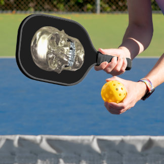 Palas De Pickleball Calavera cromada plateada
