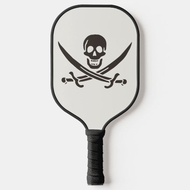 Palas De Pickleball Calavera obsidiana espada Bandera pirata de Calico (Anverso)
