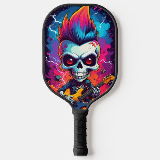 Palas De Pickleball Calavera roquera con mohawk