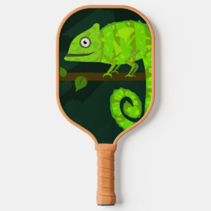Palas De Pickleball Camaleón lindo verde