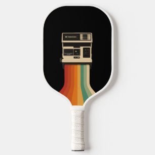 Palas De Pickleball Cámara Retro con Impresión de Arcoíris