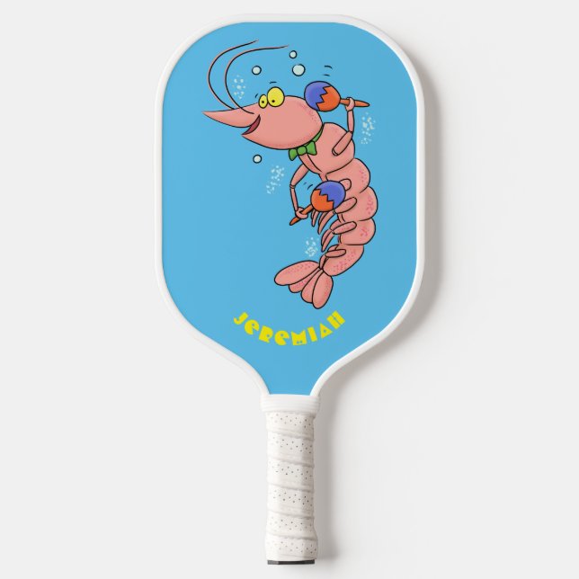 Palas De Pickleball Camarón alegre, personalizado de la gamba (Anverso)