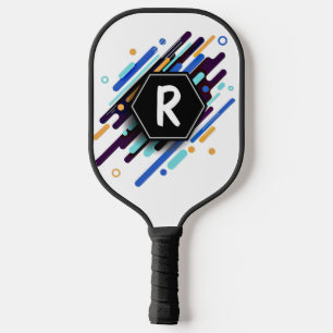 Palas De Pickleball Cambiar a cualquier inicial, en franjas de pintura