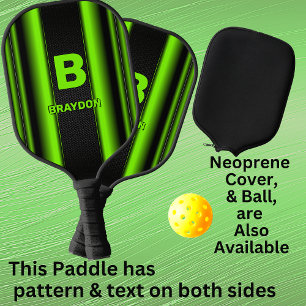 Palas De Pickleball Cambiar el nombre inicial de adición de rayas verd