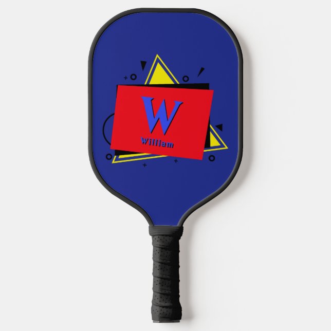 Palas De Pickleball Cambiar inicial, agregar nombre capas geométricas (Anverso)
