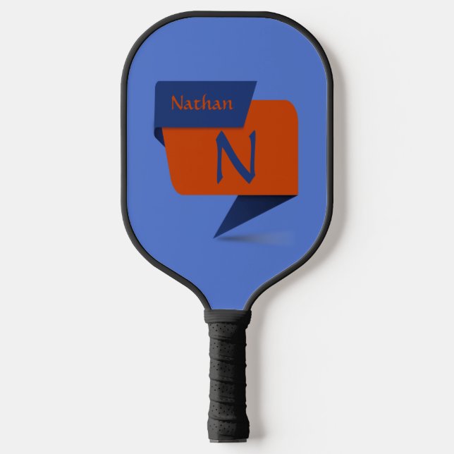 Palas De Pickleball Cambiar inicial, agregar nombre Naranja azul marró (Anverso)