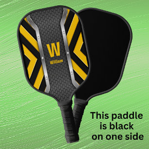 Palas De Pickleball Cambiar inicial, Añadir nombre, amarillo de seguri