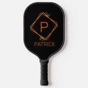 Palas De Pickleball Cambiar inicial, añadir nombre cuadrado amarillo r