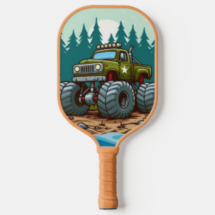 Palas De Pickleball Camión verde monstruo en el bosque