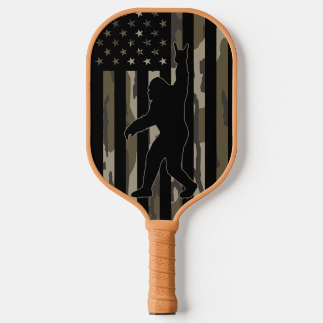 Palas De Pickleball Camo Bottomland Bigfoot, bandera de Estados Unidos (Anverso)