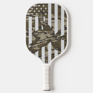 Palas De Pickleball Camo de Tierras Bajas Patriótico Pato Silvestre Ca