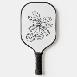 Palas De Pickleball Campana de Navidad linda botón de arte de línea