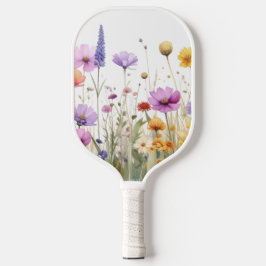 Palas De Pickleball Campo de flores silvestres en acuarela