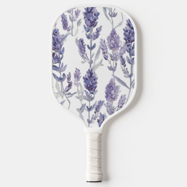 Palas De Pickleball Campos de lavanda | Patrón de flores de acuarela p (Anverso)