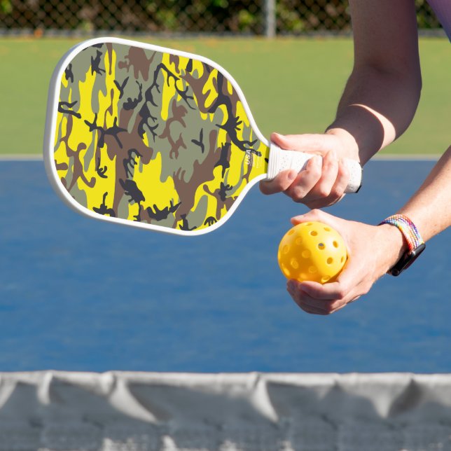 Palas De Pickleball Camuflaje amarillo y marrón, ejército (in situ)