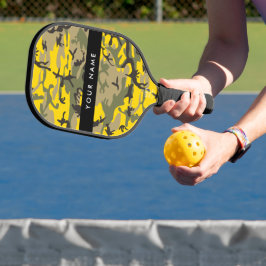 Palas De Pickleball Camuflaje amarillo y verde Tu nombre Personaliza