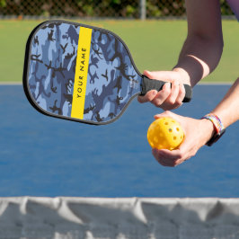 Palas De Pickleball Camuflaje Azul Marino Personaliza tu nombre