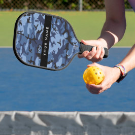 Palas De Pickleball Camuflaje Azul Marino Personaliza tu nombre