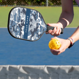 Palas De Pickleball Camuflaje Azul Nieve de Invierno Personaliza tu no