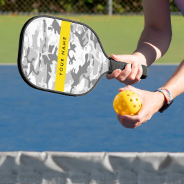 Palas De Pickleball Camuflaje Gris Nieve de Invierno Personaliza tu no