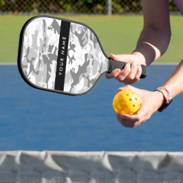 Palas De Pickleball Camuflaje Gris Nieve de Invierno Personaliza tu no