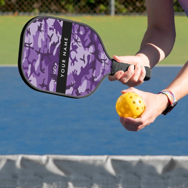 Palas De Pickleball Camuflaje púrpura Tu nombre Personaliza (in situ)