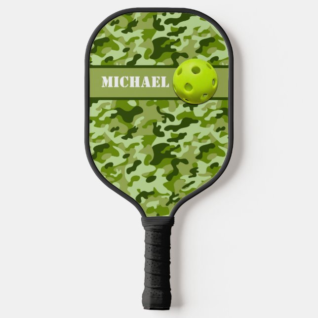 Palas De Pickleball Camuflaje verde del ejército personalizado (Reverso )