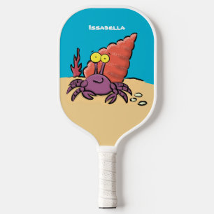 Palas De Pickleball Cangrejo ermitaño gracioso personalizado morado