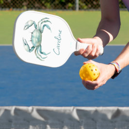 Palas De Pickleball Cangrejo Personalizado de Acuarela Costera