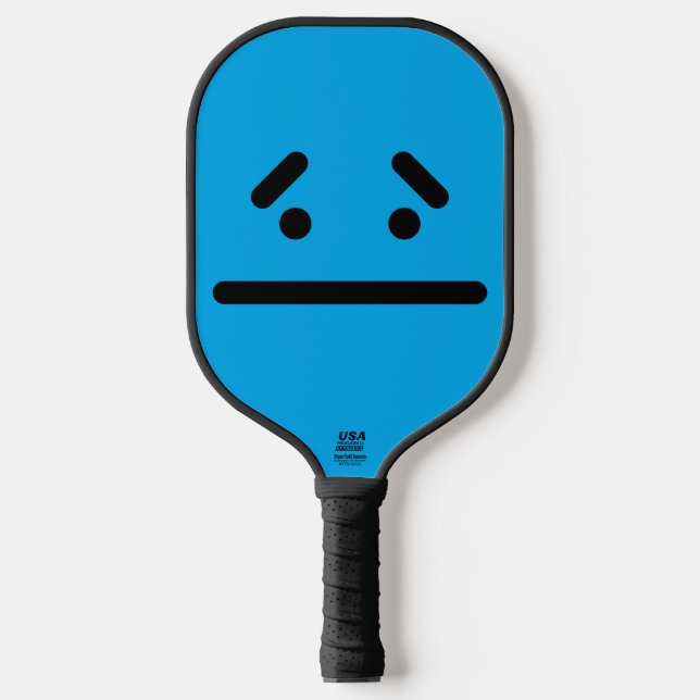 Palas De Pickleball Cara Azul en Blanco Triste (Anverso)