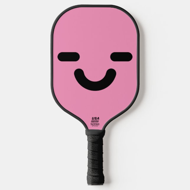 Palas De Pickleball Cara Complacida Rosa Claro (Anverso)