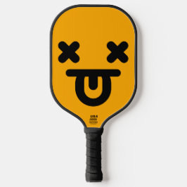Palas De Pickleball Cara con Lengua Afuera Desorientada Naranja