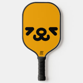 Palas De Pickleball Cara de cachorro feliz naranja